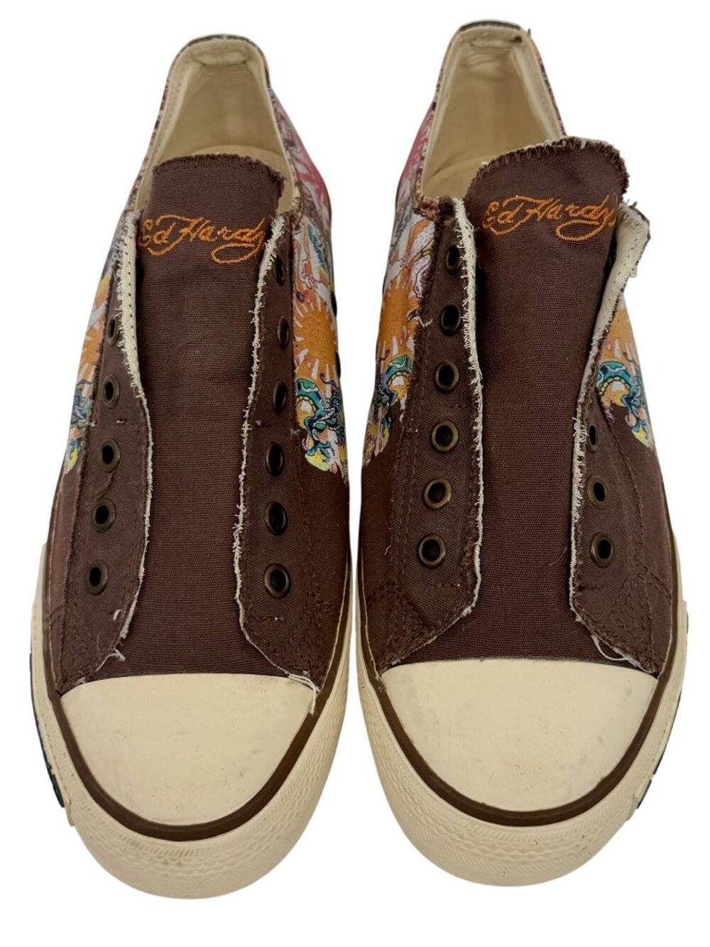 Vtg Y2K Ed Hardy Tattoo Canvas Sneakers | Streetwear Grunge Skater McBling Indie - Picture 9 of 16